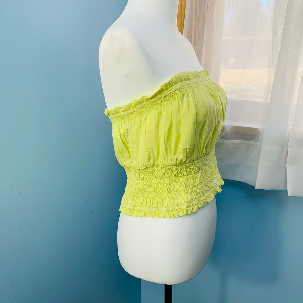 Anthropologie Pilcro Ruffled Smocked Tube Top Size Large - Picture 5 of 7